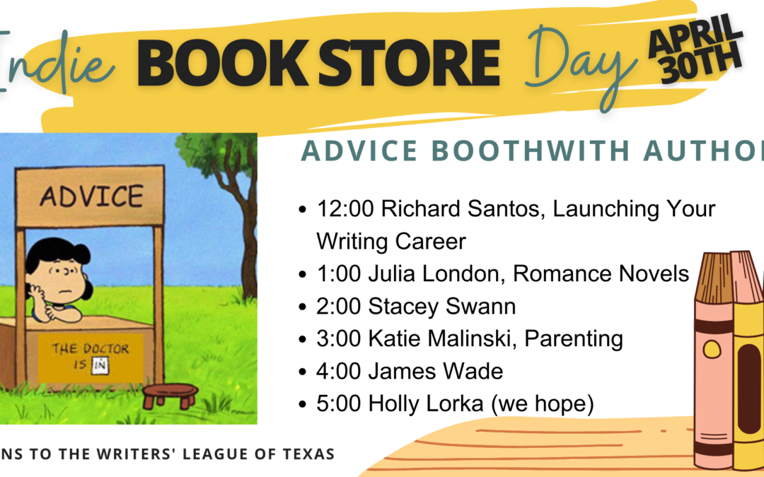 Advice Booth With Authors, 12-5 pm